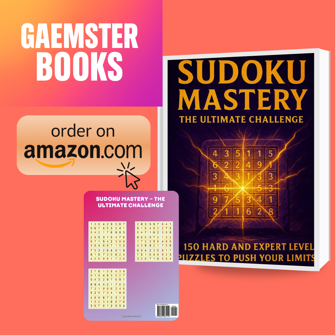 Gaemster Brain Games – Sudoku Series Vol. 3: Sudoku Mastery – The Ultimate Challenge: 150 Hard and Expert Level Puzzles